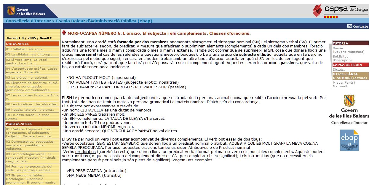 L'oració. El subjecte i els complements. Classes d’oracions. | Recurso educativo 34187