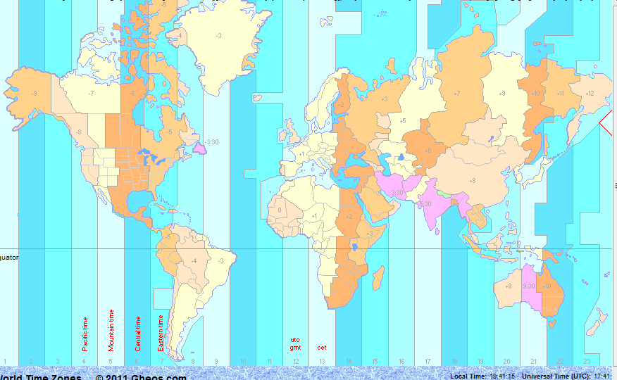 Zonas horarias mundiales | Recurso educativo 37771