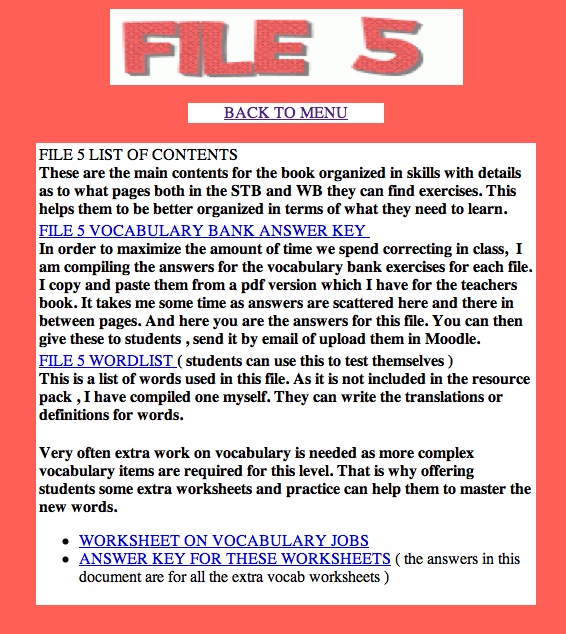Lesson plan: New English File Intermediate Unit 5 | Recurso educativo 40086