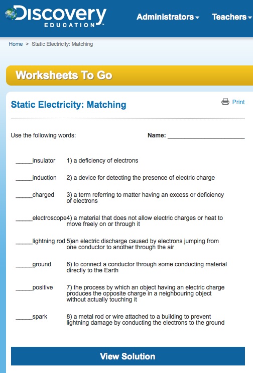 Static Electricity: Matching | Recurso educativo 42404
