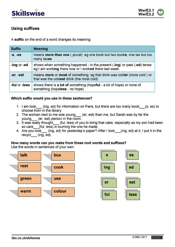 Using suffixes | Recurso educativo 64265