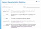 Human characteristics: Matching | Recurso educativo 68785