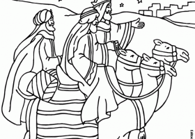 Dibuixos per pintar de Reis Mags d'Orient. | Recurso educativo 681942