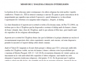 Missió de l'Església i diàleg interreligiós | Recurso educativo 751027