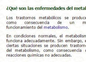 Enfermedades del metabolismo | Recurso educativo 755816