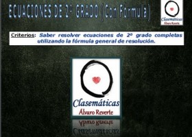 (Ecuaciones) - Ecuaciones de 2º Grado con fórmula (1205) | Recurso educativo 687211